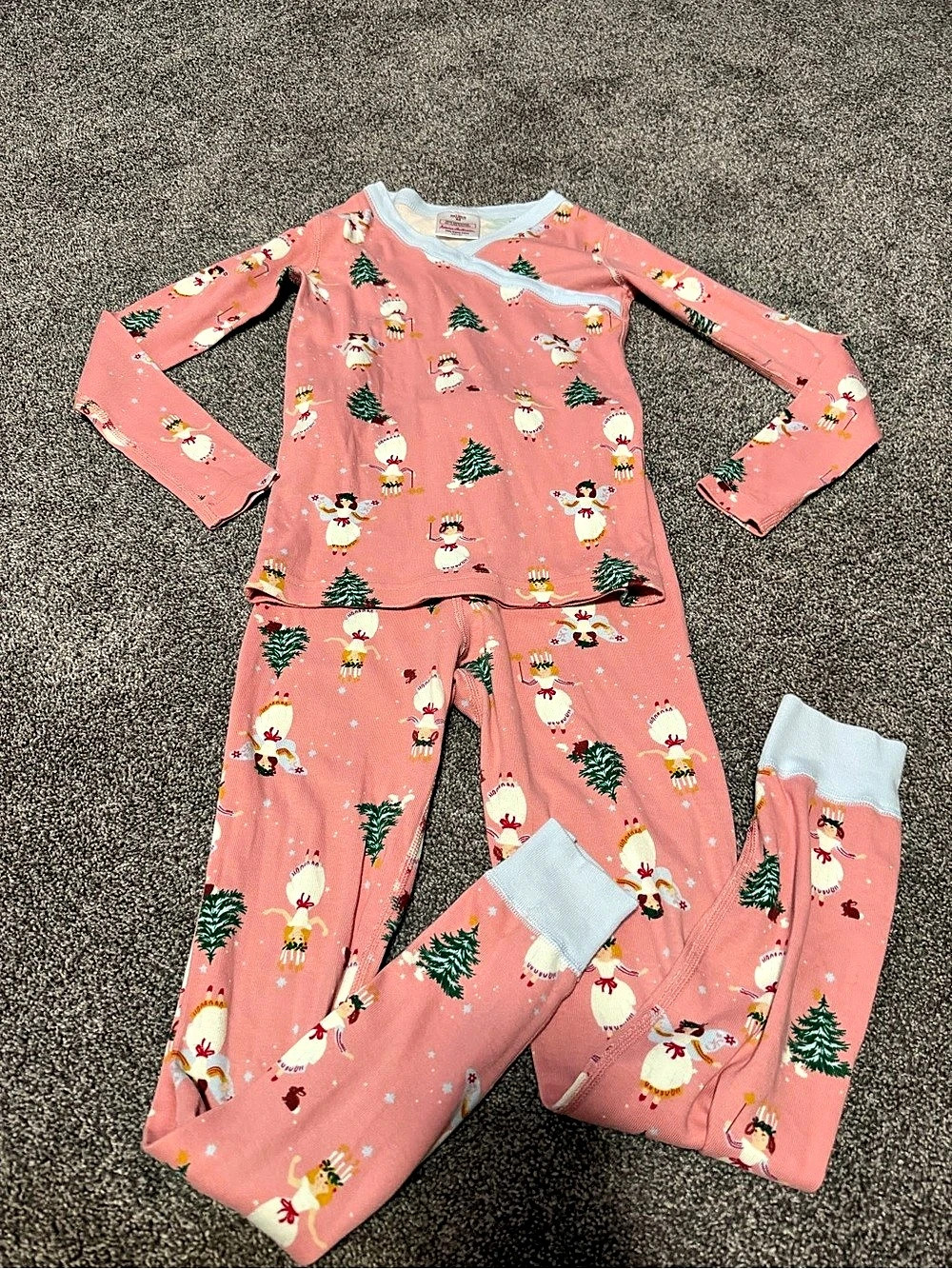 Hanna Andersson Lucia Scandinavian Long John Pajamas Sz 130cm